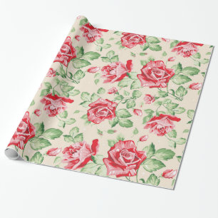 Vintage Floral Pattern Wrapping Paper