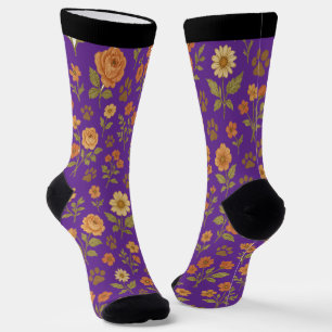 Vintage Floral Paw Print Socks – Pet Lover Gift
