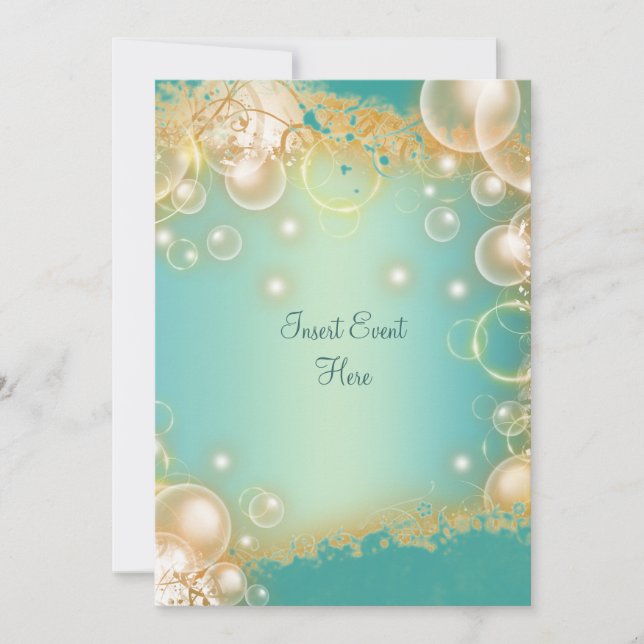 Vintage floral pearls elegant wedding invitation (Front)
