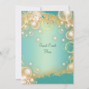 Vintage floral pearls elegant wedding invitation