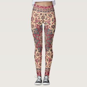 Vintage Floral Persian Carpet Pattern Leggings