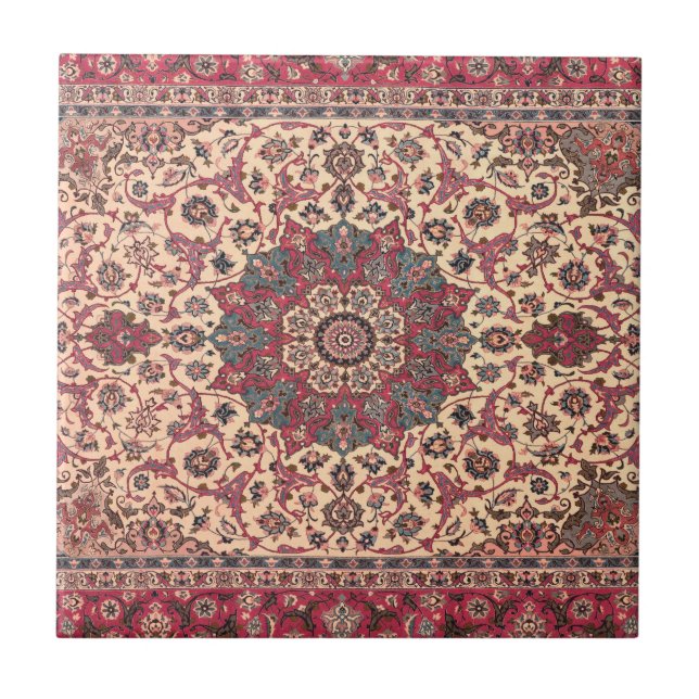 Vintage Floral Persian Carpet Pattern Tile (Front)
