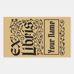 Vintage Floral Personal Ex-Libris Template Sticker