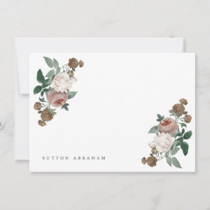 Vintage floral personal stationery note card