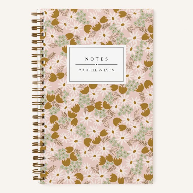 Vintage Floral Personalized Notebook (Front)