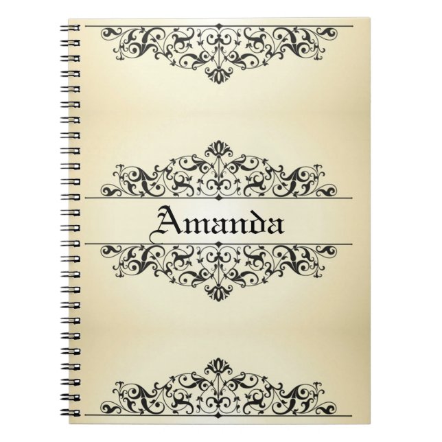 Vintage Floral Personalized Notebook (Front)