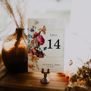 Vintage Floral Personalized Table Number