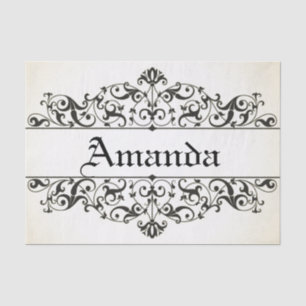 Vintage Floral Personalized Tissue Paper