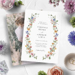 Vintage Floral Photo Wedding Invitation<br><div class="desc">Our Vintage Floral Photo Wedding Invitation is the perfect way to share your joyous event! Unique and whimsical, this Vintage Floral Photo Wedding Invitation features stunning rustic boho chic hand-painted watercolor florals in colours of dark blue, bright pink, blush pink, golden yellow, vibrant red, and sage green leaves that are...</div>