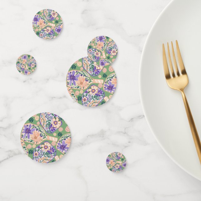 Vintage Floral Pickleball Design Confetti (Group)