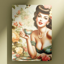 Vintage Floral Pin Up