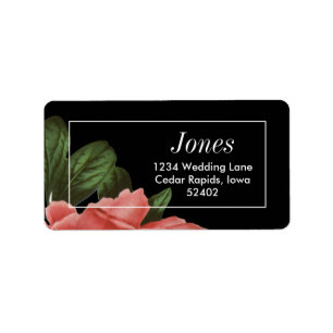 Vintage Floral Pink Black & White Label