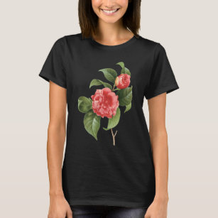 Vintage Floral, Pink Camellia Flowers by Redoute T-Shirt