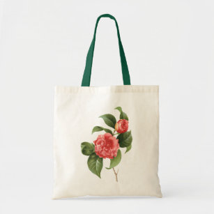 Vintage Floral, Pink Camellia Flowers by Redoute Tote Bag