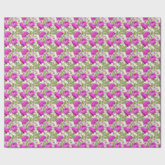 Vintage floral pink peony wrapping paper