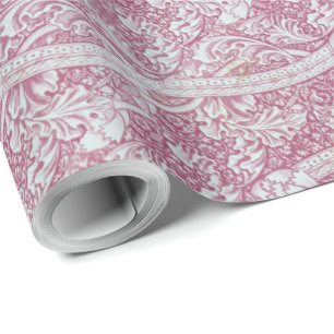 Vintage Floral Pink White Flowers John Henry Dearl Wrapping Paper
