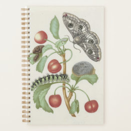 Vintage Floral Planner with Moth and Caterpillar