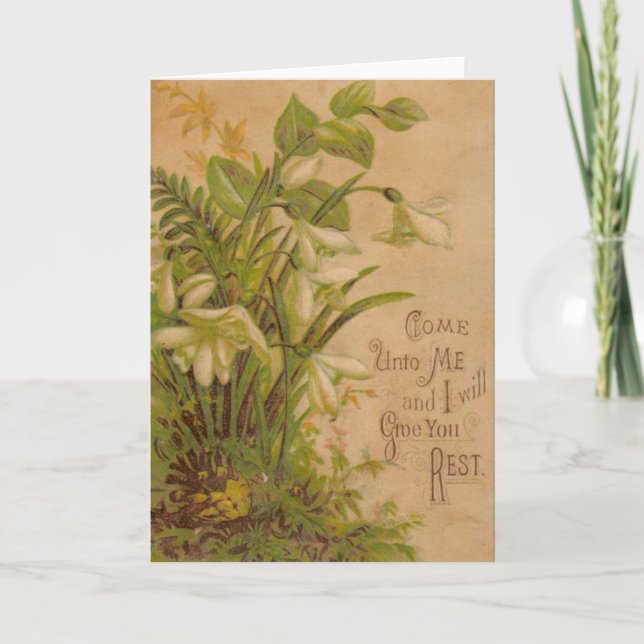 Vintage Floral Prayer Scripture Quote Card (Front)