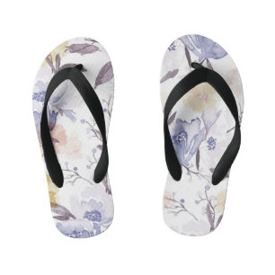 Vintage Floral Print 1 Kid's Flip Flops