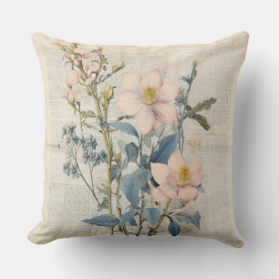 Vintage Floral Print Pillow