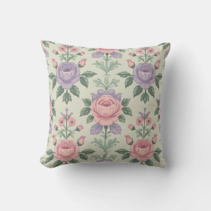 vintage floral print throw pillow