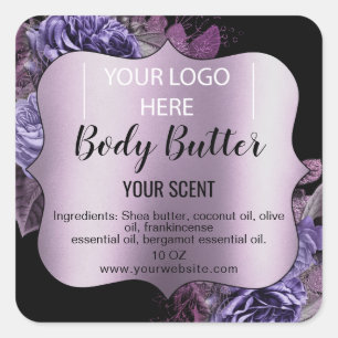 vintage floral product label body butter add logo