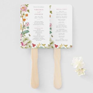 Vintage Floral Program Hand Fan