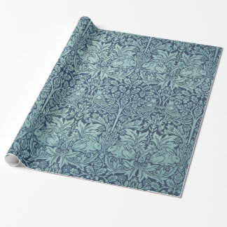 Vintage Floral Rabbit and Birds Pattern Wrapping Paper