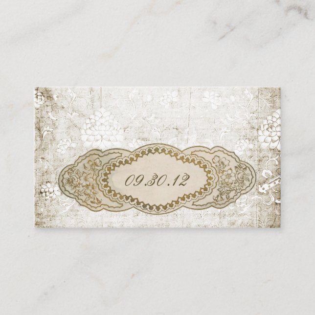 Vintage Floral Reception Place Cards (Front)