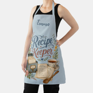 Vintage Floral Recipe Keeper Cottagecore Apron