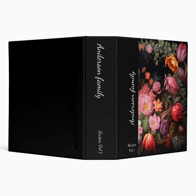 Vintage Floral Recipes Book Binder (Background)