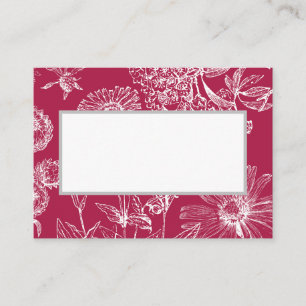 Vintage Floral Red Menu Card Place Card