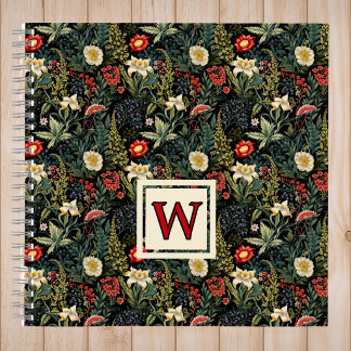 Vintage Floral Red White Lilies Bullet Journal