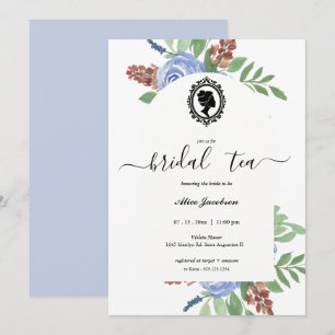 Vintage floral regency bridal shower invitation
