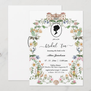 Vintage floral regency bridal shower invitation