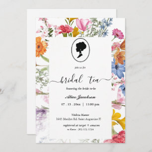Vintage floral regency bridal shower invitation