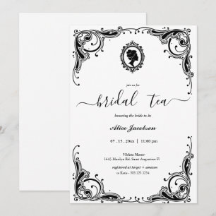 Vintage floral regency bridal shower invitation