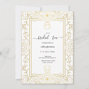 Vintage floral regency bridal shower invitation