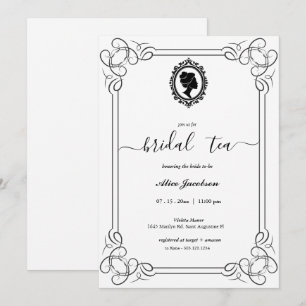 Vintage floral regency bridal shower invitation