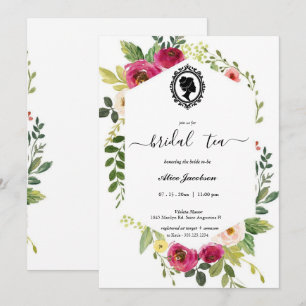 Vintage floral regency bridal shower invitation