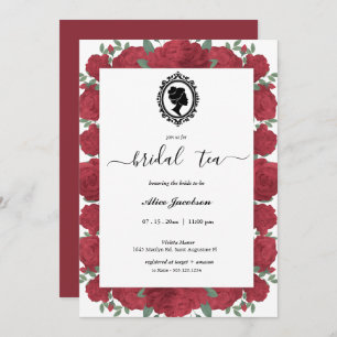 Vintage floral regency bridal shower invitation