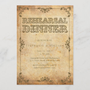 Vintage Floral Rehearsal Dinner Card