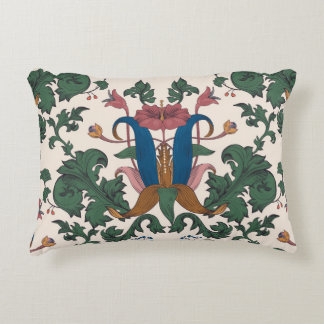 Vintage floral renaissance wallpaper. accent pillow