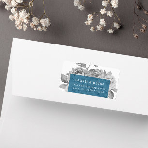 Vintage Floral Return Address Labels Cerulean