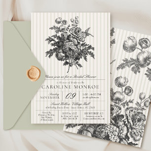 Vintage Floral Romantic Garden Bridal Shower Invitation