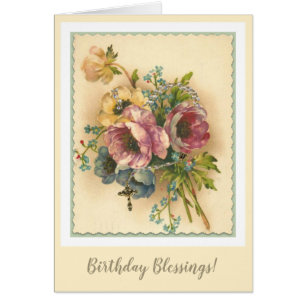 Vintage Floral Rosary Birthday Religious