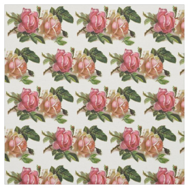 Vintage Floral Rose Fabric (Swatch)