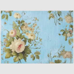 Vintage Floral Rose Greenery Decoupage Tissue Paper