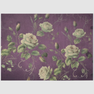 Vintage Floral Rose Greenery Decoupage Tissue Paper