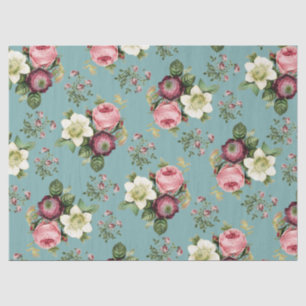 Vintage Floral Rose Pattern Tissue Paper